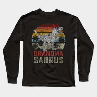 Grandmasaurus T Rex Dinosaur Grandma Saurus Family Matching Long Sleeve T-Shirt